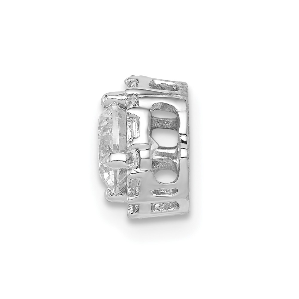 14k White Gold Holds 5.2mm Center 1/10 carat Diamond Semi-mount Halo Chain Slide (PM4024-009-WA)