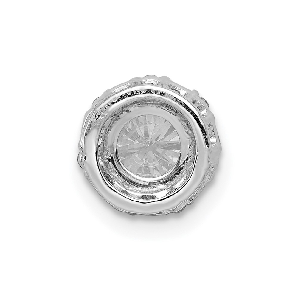 14k White Gold Holds 5.2mm Center 1/10 carat Diamond Semi-mount Halo Chain Slide (PM4024-009-WA)