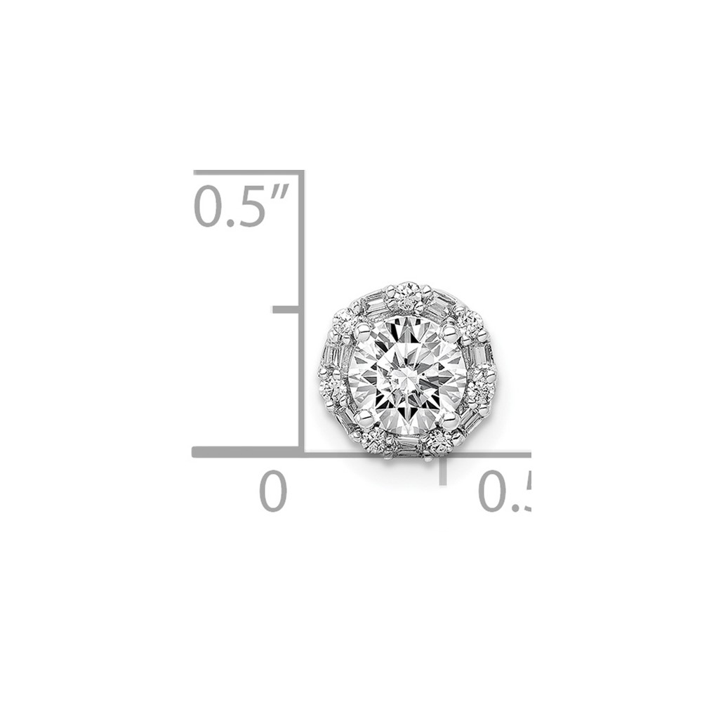 14k White Gold Holds 5.2mm Center 1/10 carat Diamond Semi-mount Halo Chain Slide (PM4024-009-WA)