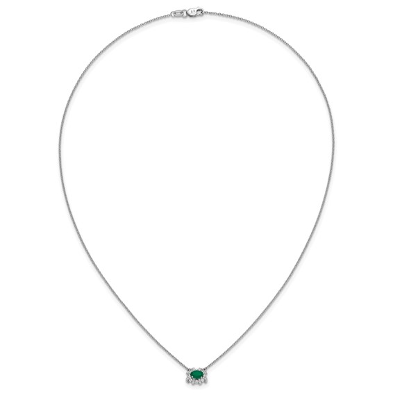 Diamond and Oval Emerald 18 inch Necklaces