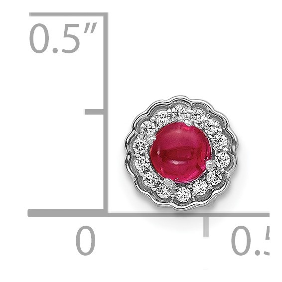 Cabochon Gemstone and Diamond Halo Chain Slides