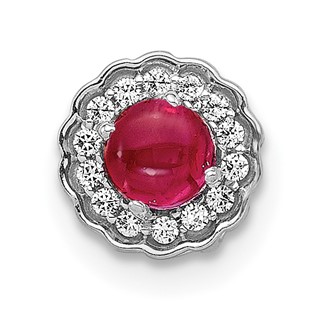 Cabochon Gemstone and Diamond Halo Chain Slides