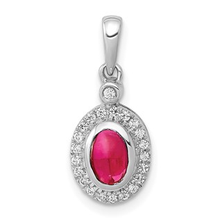 Cabochon Gemstone and Diamond Pendants