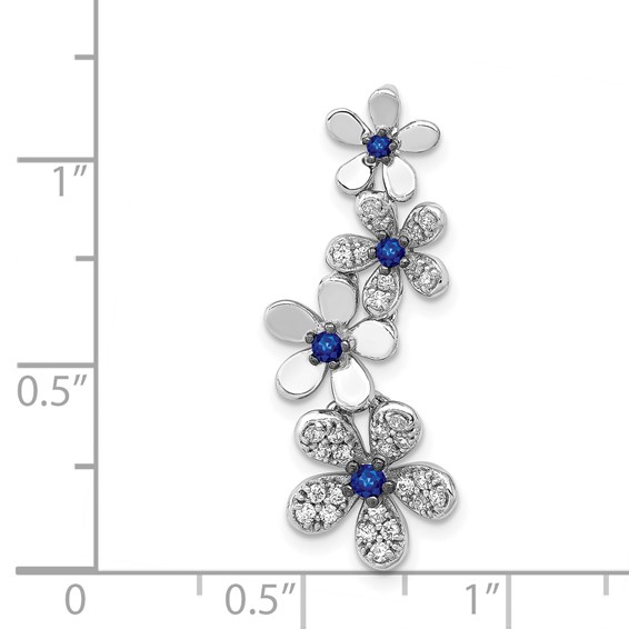 Gemstone & Diamond Four Flowers Chain Slides