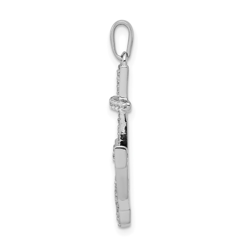 14k White Gold 1/4 carat Lab Grown Diamond VS/SI+ G+ Complete Anchor Pendant
