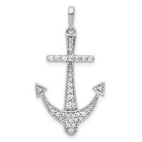 14K White Gold 0.25 Carat Lab Grown Diamond VS SI+ G+ Complete Anchor Pendant view 1