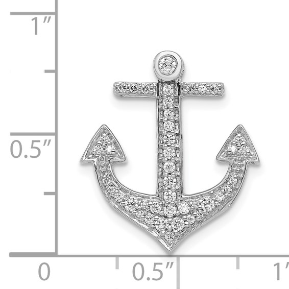 14k White Gold 1/4 carat Diamond Anchor Chain Slide