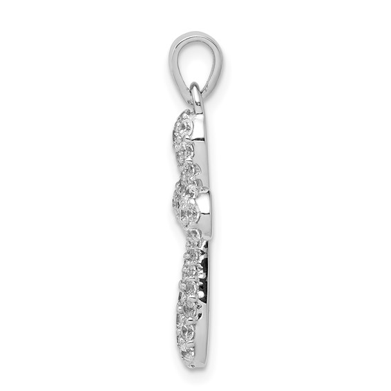 14k White Gold 5/8 carat Diamond Cross Pendant
