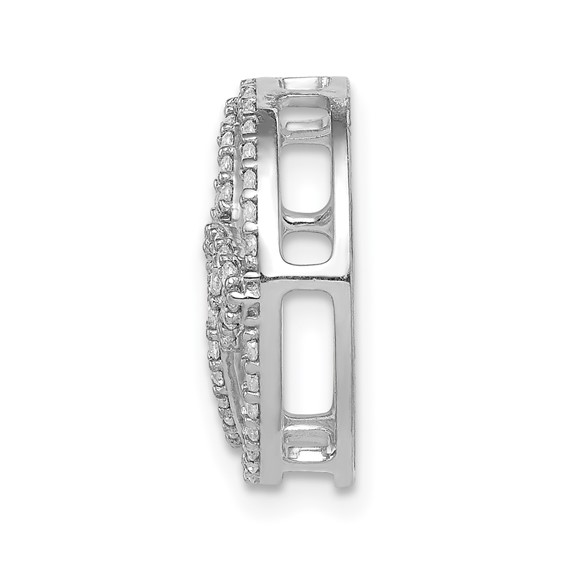 14k White Gold 1/3 carat Diamond Celtic Circle Chain Slide