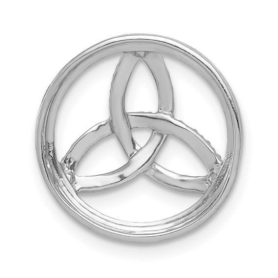 14k White Gold 1/3 carat Diamond Celtic Circle Chain Slide