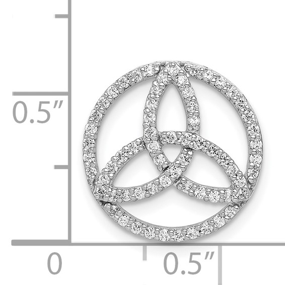 14k White Gold 1/3 carat Diamond Celtic Circle Chain Slide