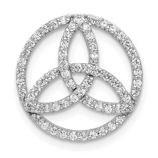 14k White Gold 1/3 carat Diamond Celtic Circle Chain Slide