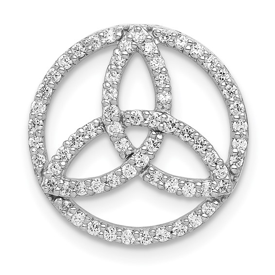 14k White Gold 1/3 carat Diamond Celtic Circle Chain Slide