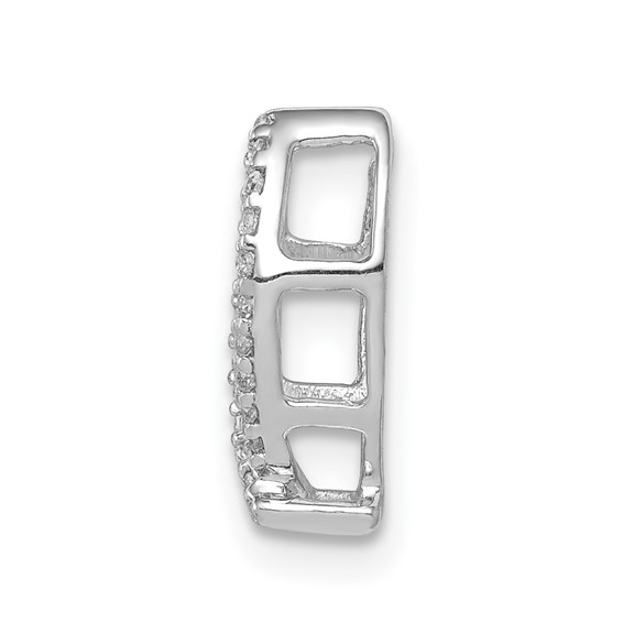 14k White Gold 1/15 carat Diamond Ichthus Fish Chain Slide