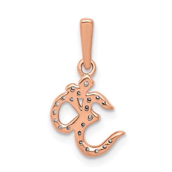 14k Rose Gold 1/10 carat Diamond Om Symbol Pendant