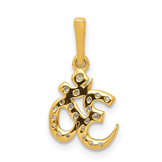 14k 1/6 carat Diamond Om Symbol Pendant