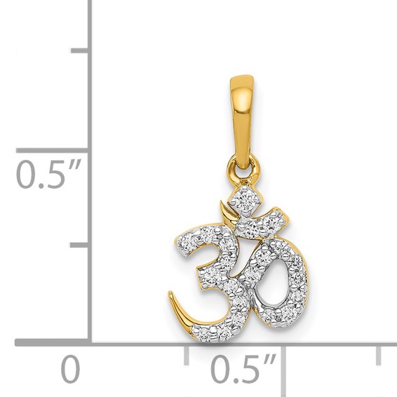 14k 1/6 carat Diamond Om Symbol Pendant