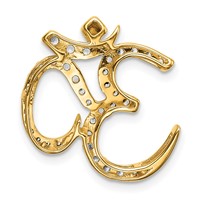 14K Yellow Gold 0.38 Carat Lab Grown Diamond VS SI+ G+ Complete Om Chain Slide Pendant view 3