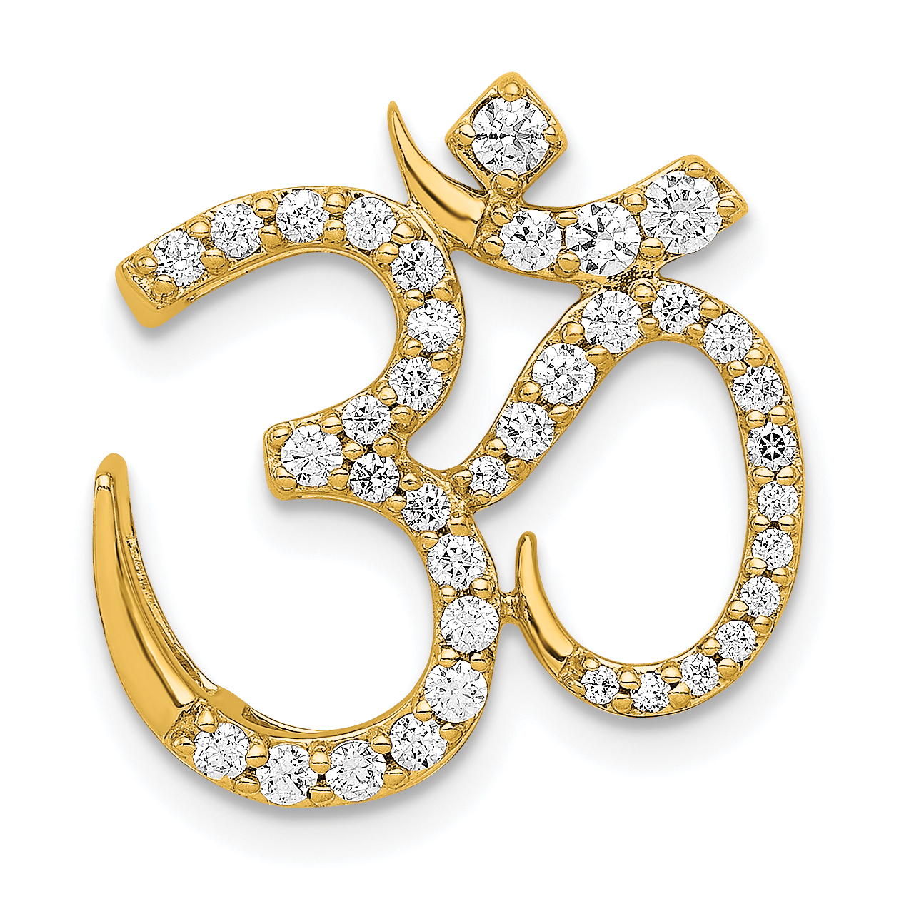 14k 3/8 carat Lab Grown Diamond VS/SI+ G+ Complete Om Chain Slide Pendant (PM4092-042-YLG)