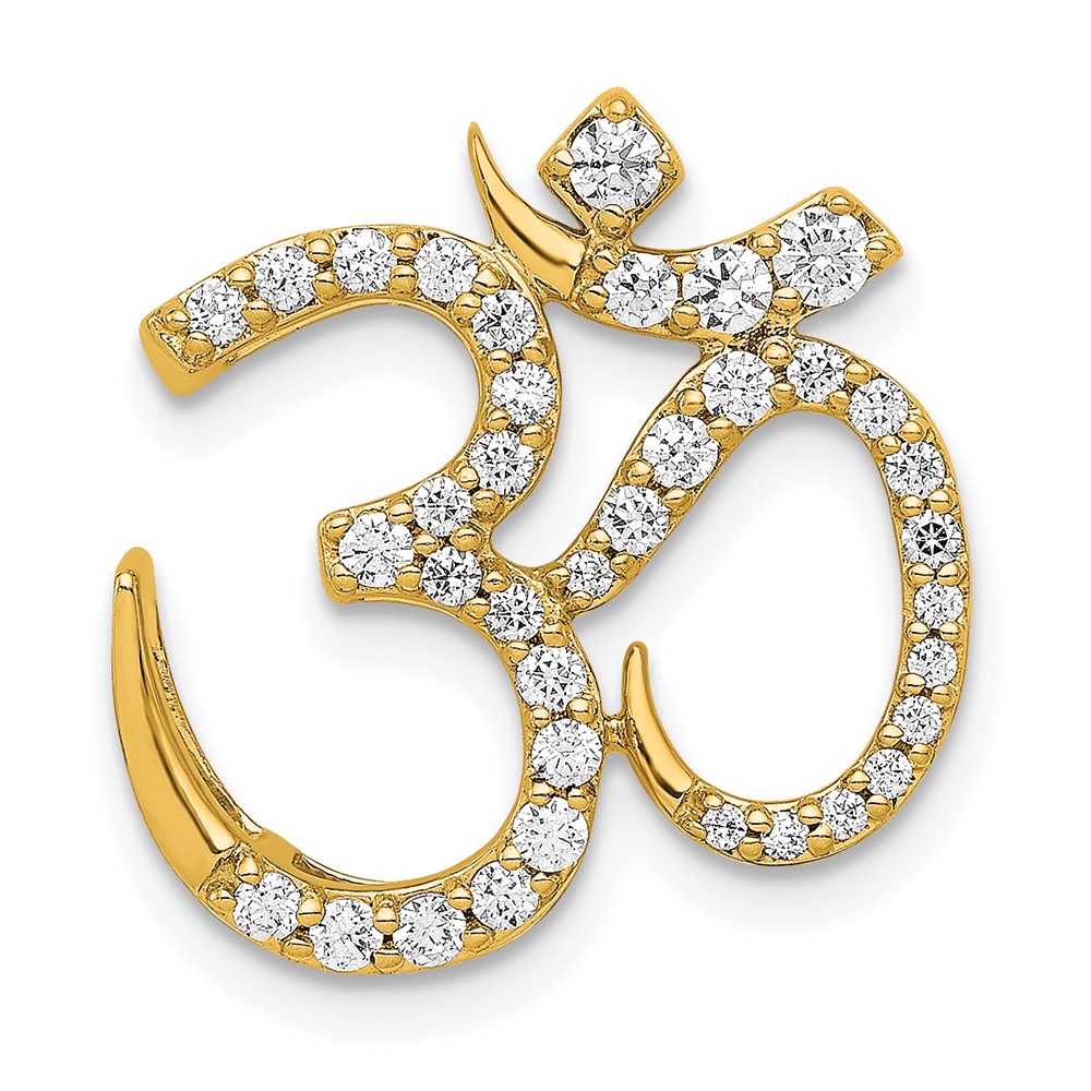 14k 3/8 carat Lab Grown Diamond VS/SI+ G+ Complete Om Chain Slide Pendant (PM4092-042-YLG)