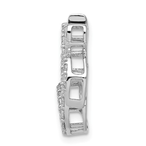 14k White Gold 3/8 carat Diamond Om Symbol Chain Slide