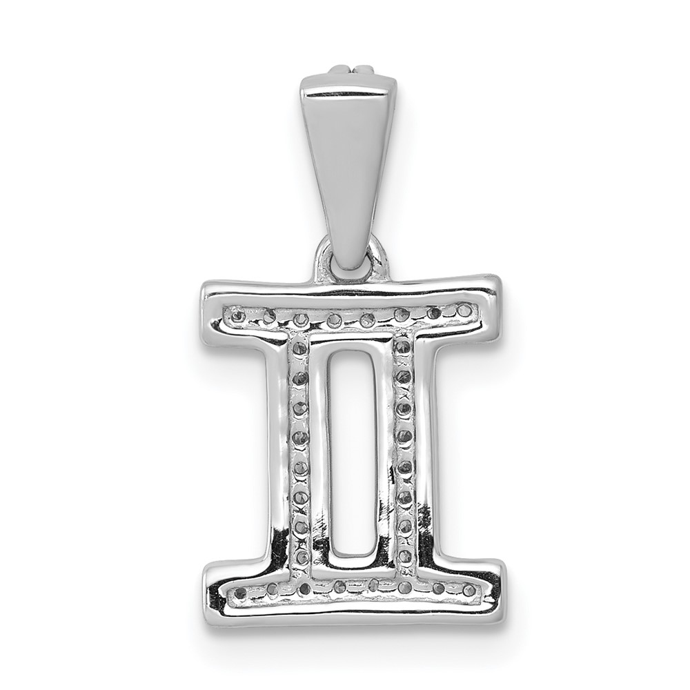 14k White Gold Diamond Gemini Zodiac Pendant (PM4104-013-WA)
