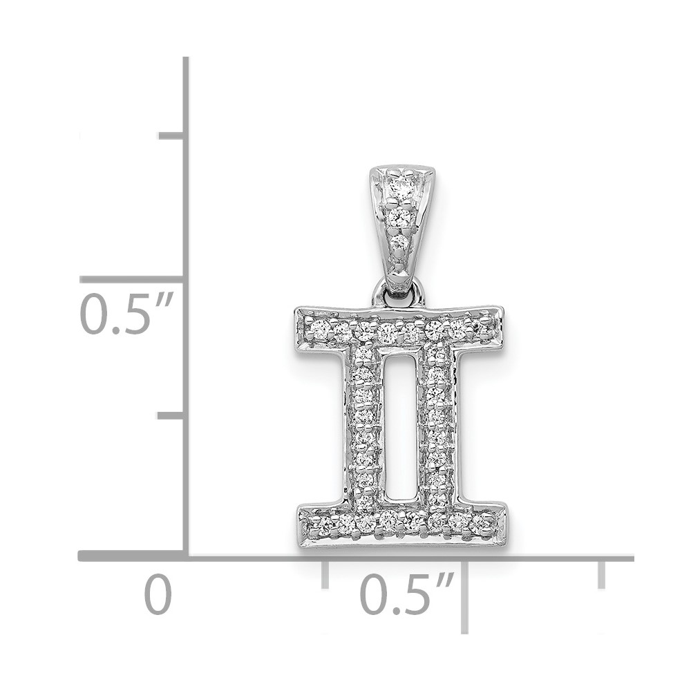 14k White Gold Diamond Gemini Zodiac Pendant (PM4104-013-WA)
