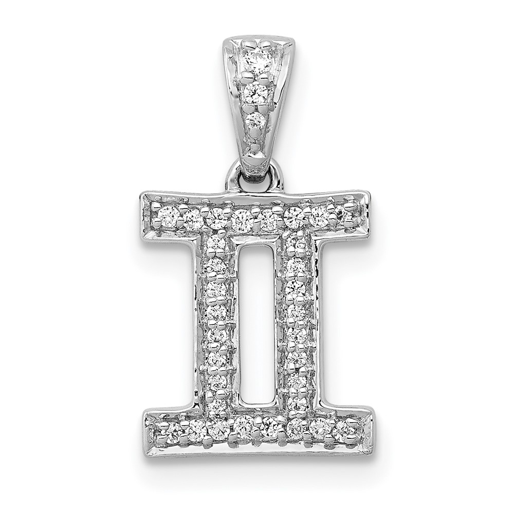 14k White Gold Diamond Gemini Zodiac Pendant (PM4104-013-WA)