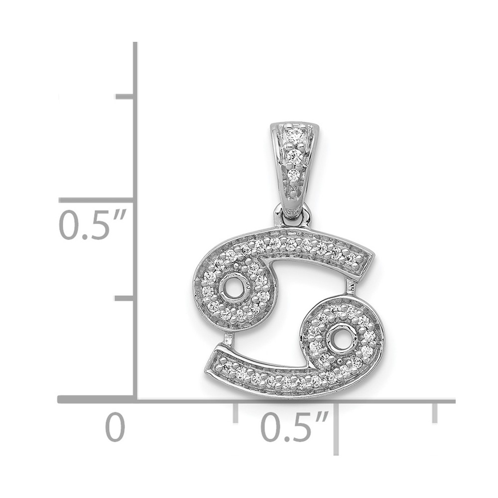 14k White Gold Diamond Cancer Zodiac Pendant (PM4105-013-WA)
