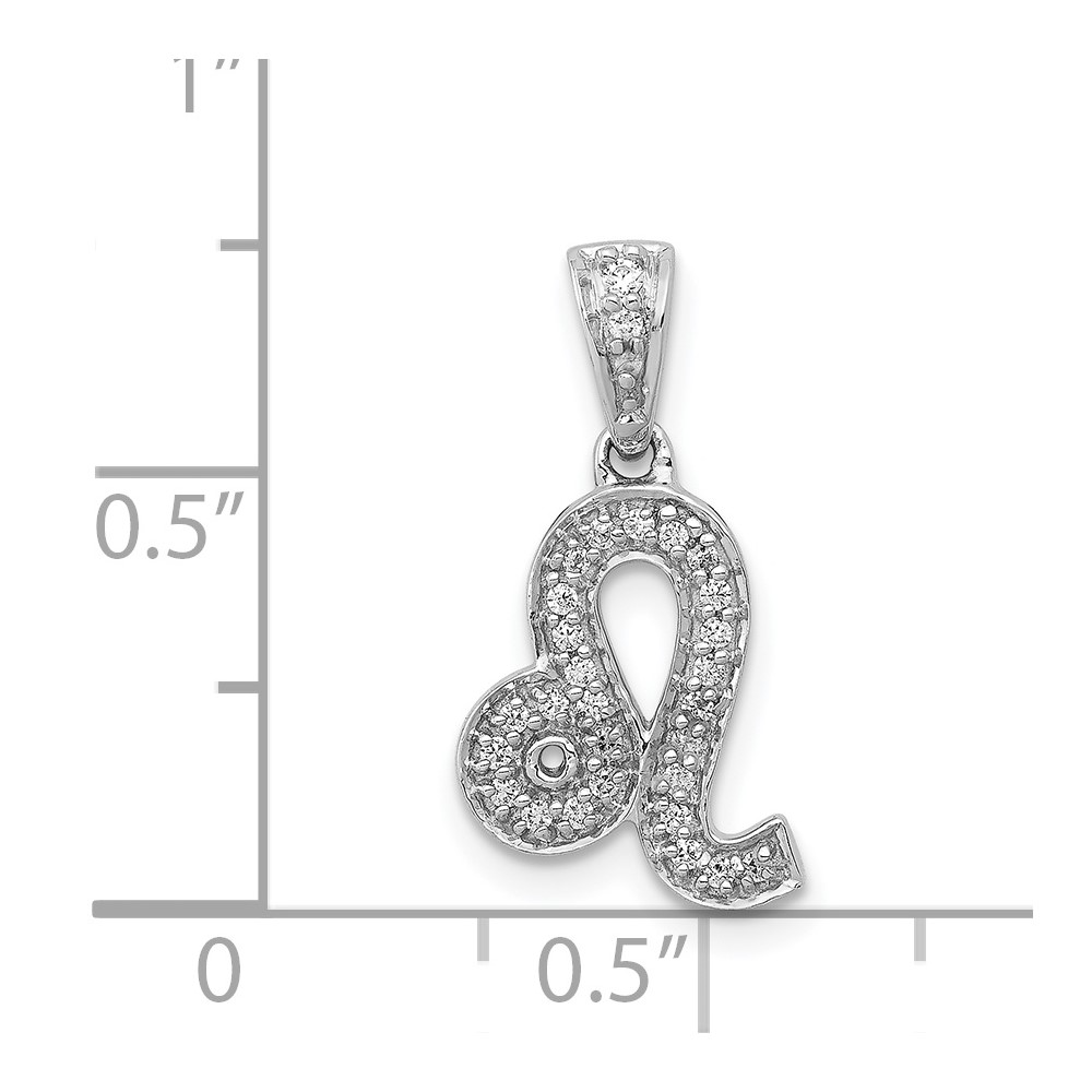 14k White Gold Diamond Leo Zodiac Pendant (PM4106-012-WA)