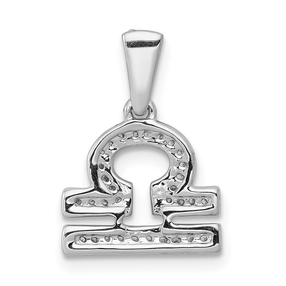 14k White Gold Diamond Libra Zodiac Pendant (PM4108-012-WA)