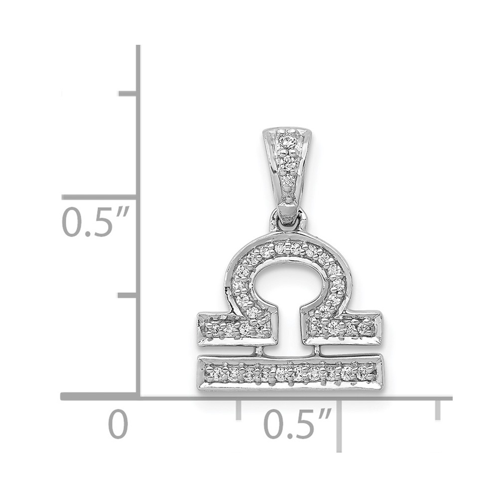 14k White Gold Diamond Libra Zodiac Pendant (PM4108-012-WA)