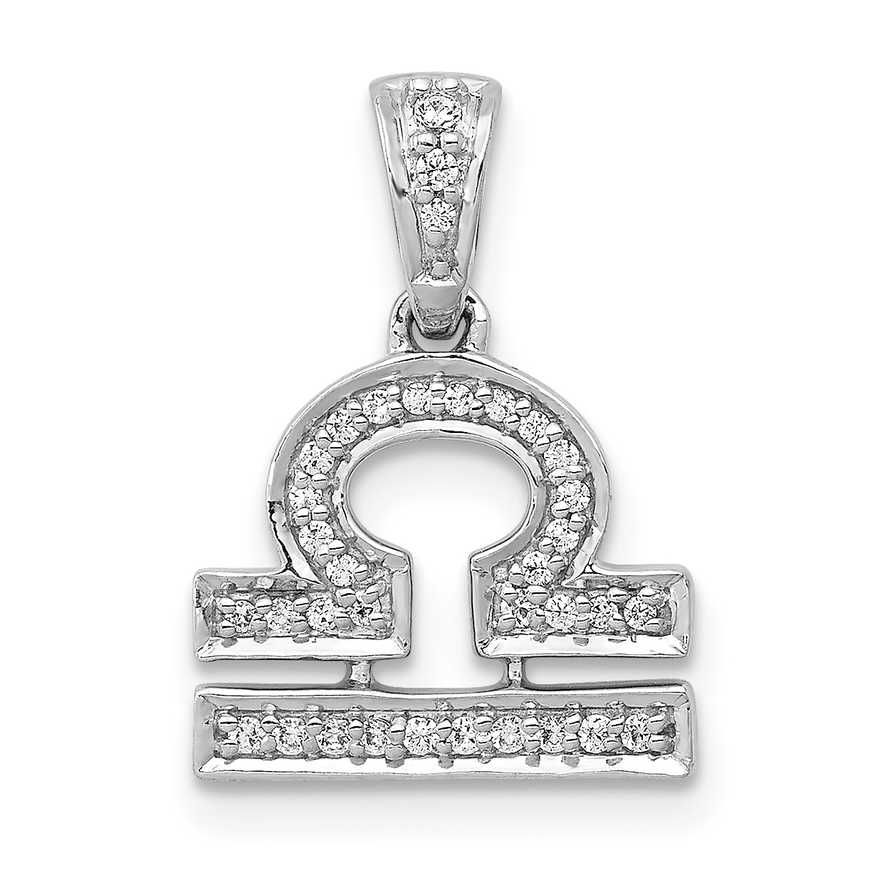 14k White Gold Diamond Libra Zodiac Pendant (PM4108-012-WA)