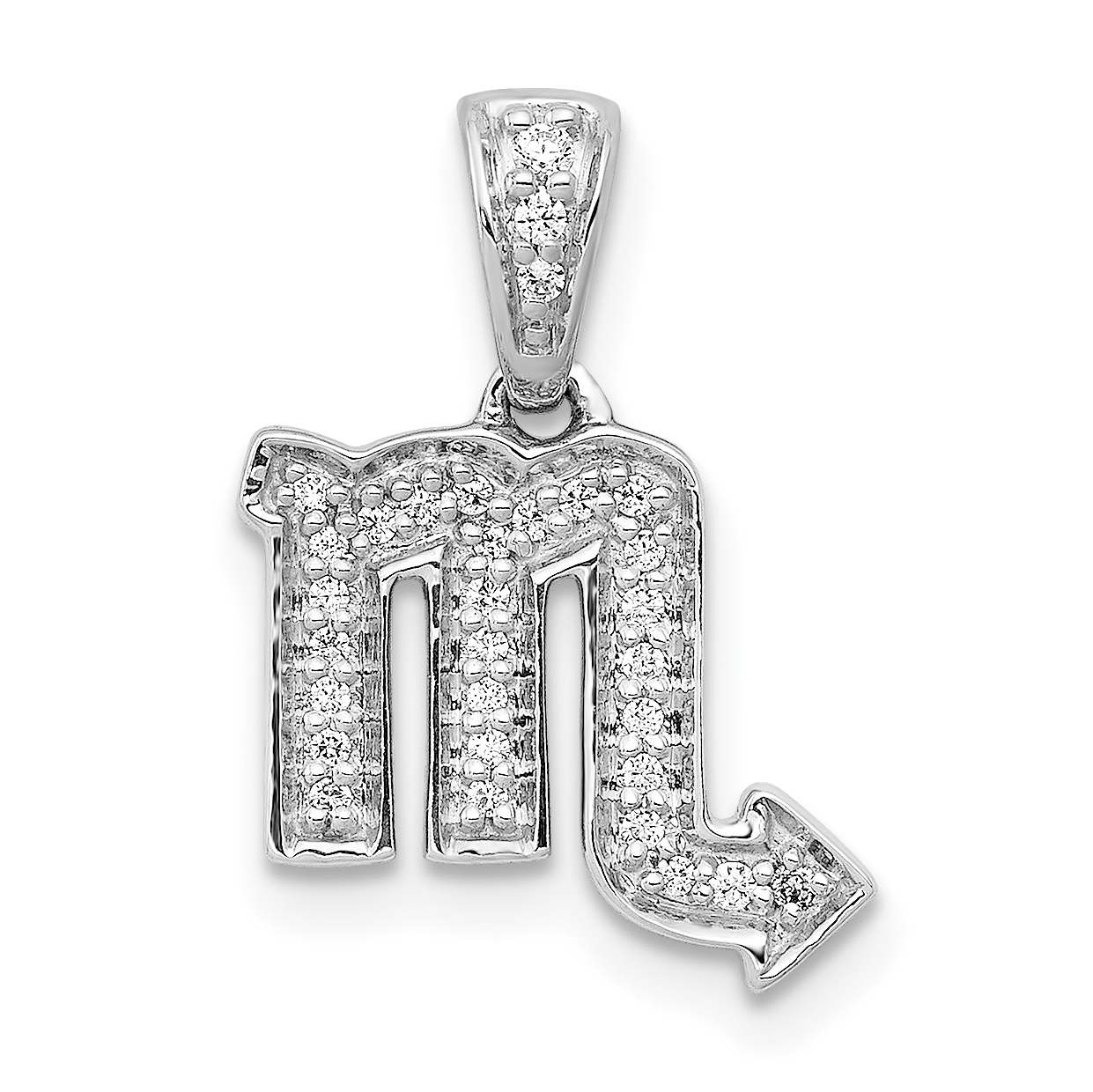 14k White Gold Diamond Scorpio Zodiac Pendant (PM4109-011-WA)