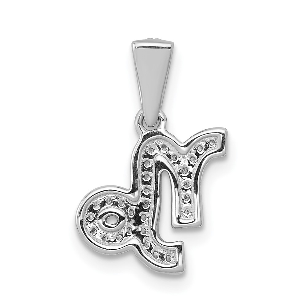 14k White Gold Diamond Capricorn Zodiac Pendant (PM4111-010-WA)