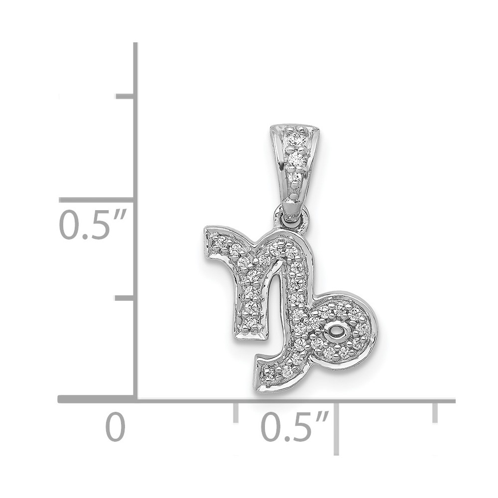 14k White Gold Diamond Capricorn Zodiac Pendant (PM4111-010-WA)
