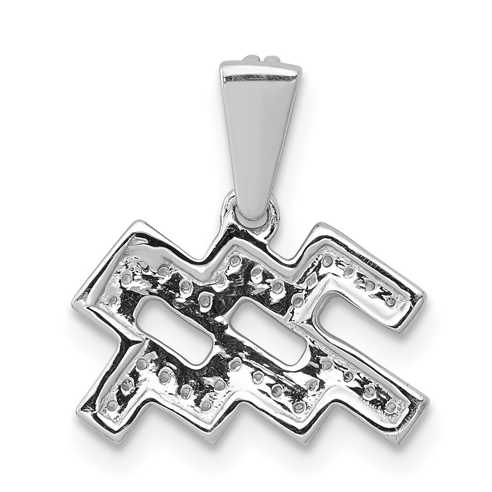 14k White Gold Diamond Aquarius Zodiac Pendant (PM4112-011-WA)