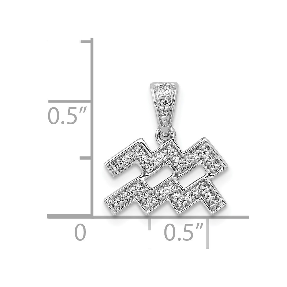 14k White Gold Diamond Aquarius Zodiac Pendant (PM4112-011-WA)