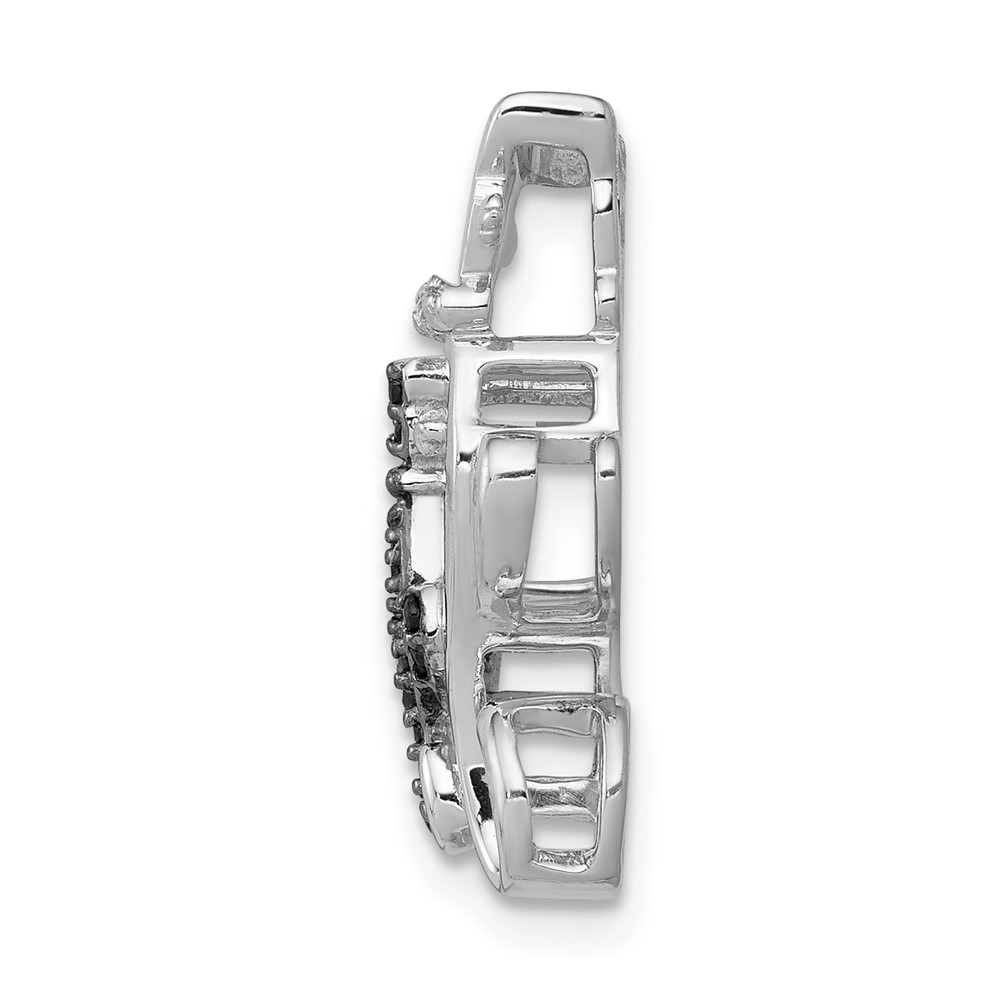 14k White Gold Black and White Accent Diamond Cats Chain Slide (PM4114-BK-008-WA)
