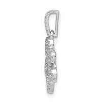 14K White Gold 0.25 Carat Lab Grown Diamond VS SI+ G+ Complete Paw Print Pendant view 2