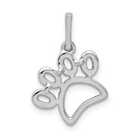 14K White Gold 0.25 Carat Lab Grown Diamond VS SI+ G+ Complete Paw Print Pendant view 3