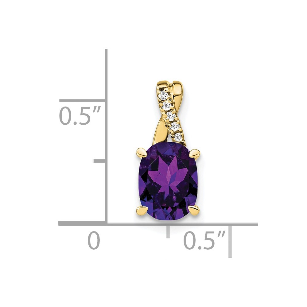 10k Oval Amethyst and Diamond Pendant (PM4235-AM-003-1YA)