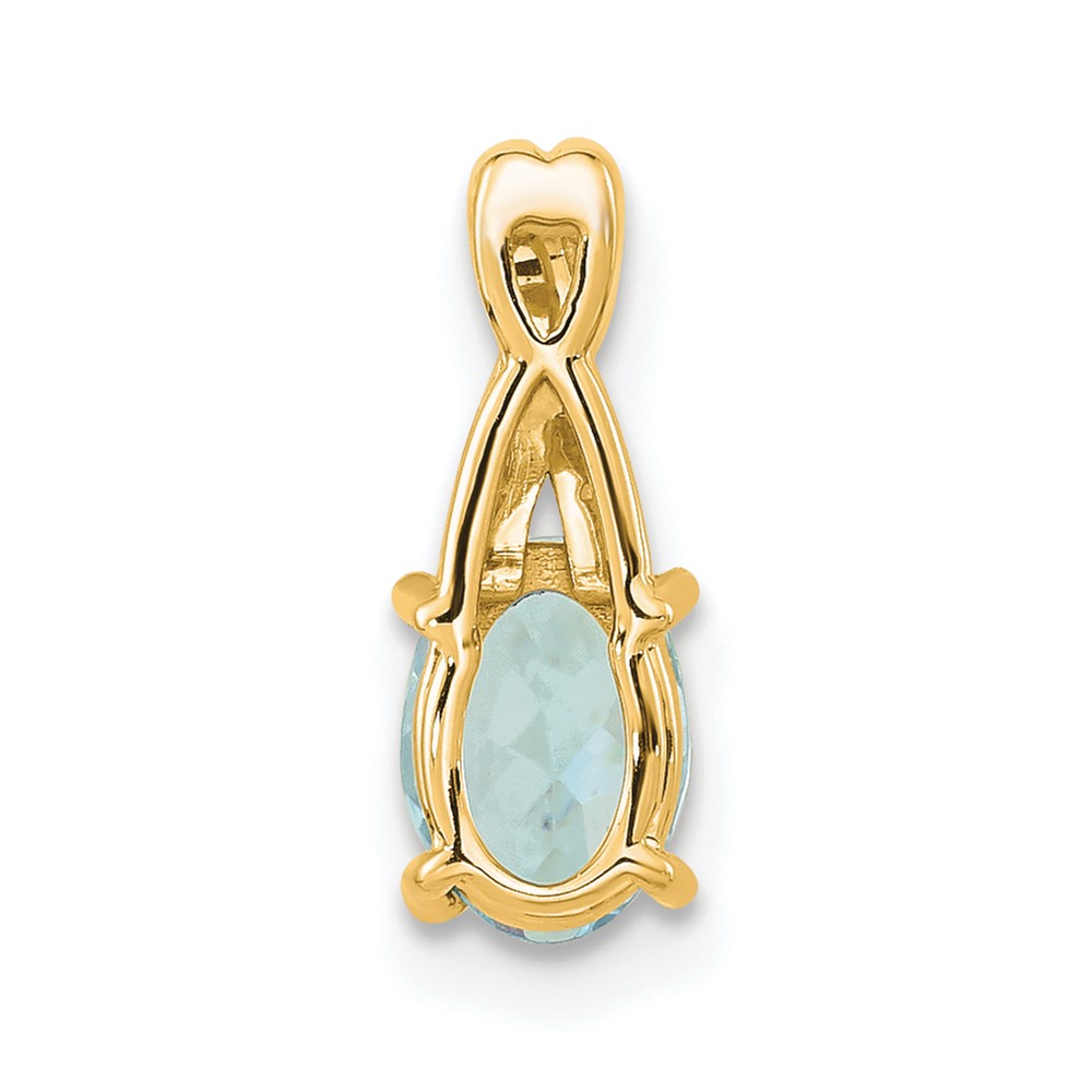 14K Oval Aquamarine and Diamond Pendant (PM4235-AQ-003-4YA)