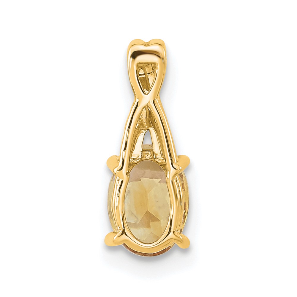 14K Oval Citrine and Diamond Pendant (PM4235-CI-003-4YA)