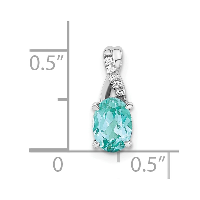 Pure Serenity 14k White Gold .03 carat Lab Grown Diamond VS/SI+ G+ and Lab Created Paraiba Teardrop Pendant