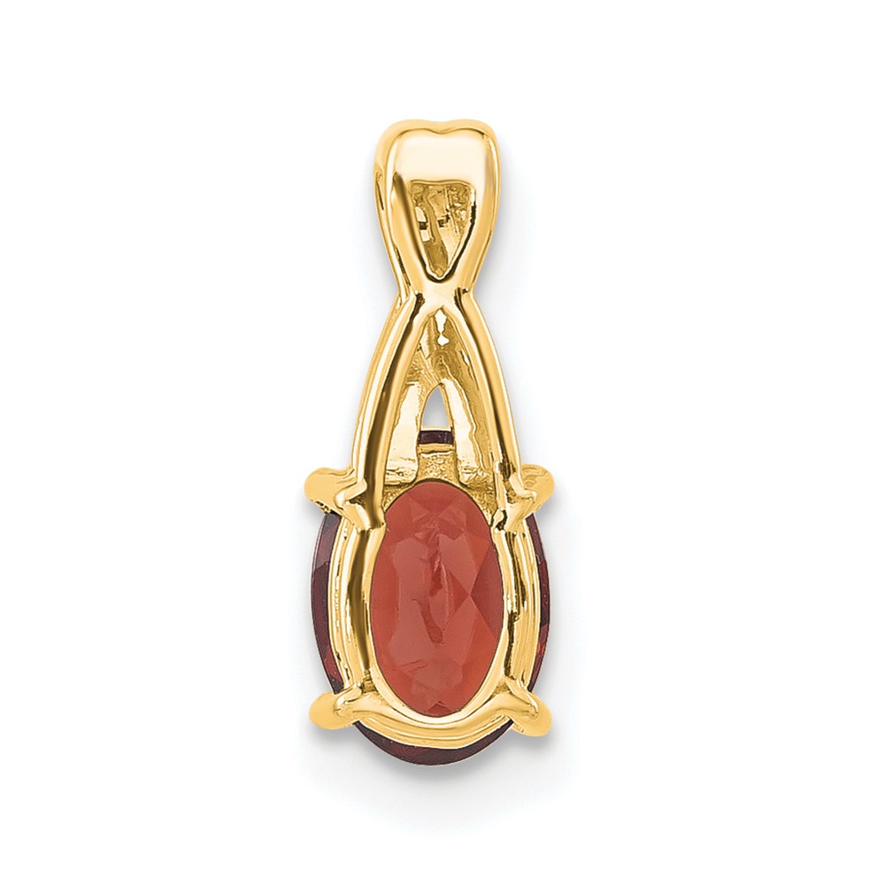 14K Oval Garnet and Diamond Pendant (PM4235-GA-003-4YA)