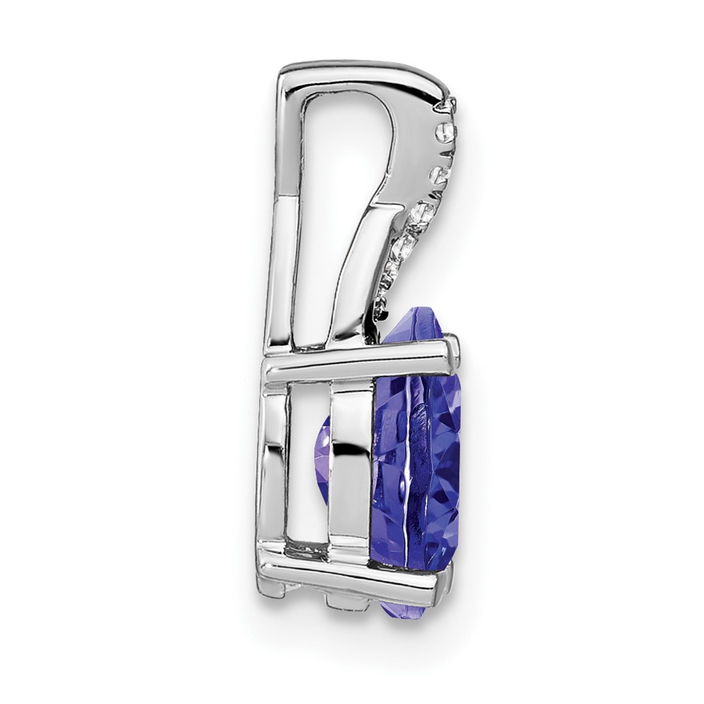 14k White Gold 7x5mm Oval Tanzanite and Diamond Pendant (PM4235-TZ-003-WA)