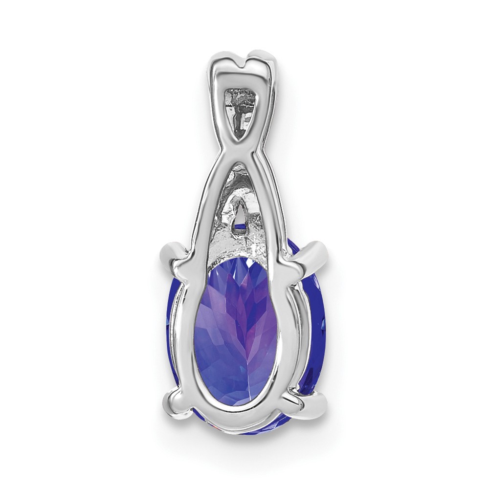 14k White Gold 7x5mm Oval Tanzanite and Diamond Pendant (PM4235-TZ-003-WA)