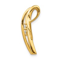 14K Yellow Gold 0.38 Carat Lab Grown Diamond VS SI+ G+ Fashion Curve Bar Chain Slide Pendant view 2