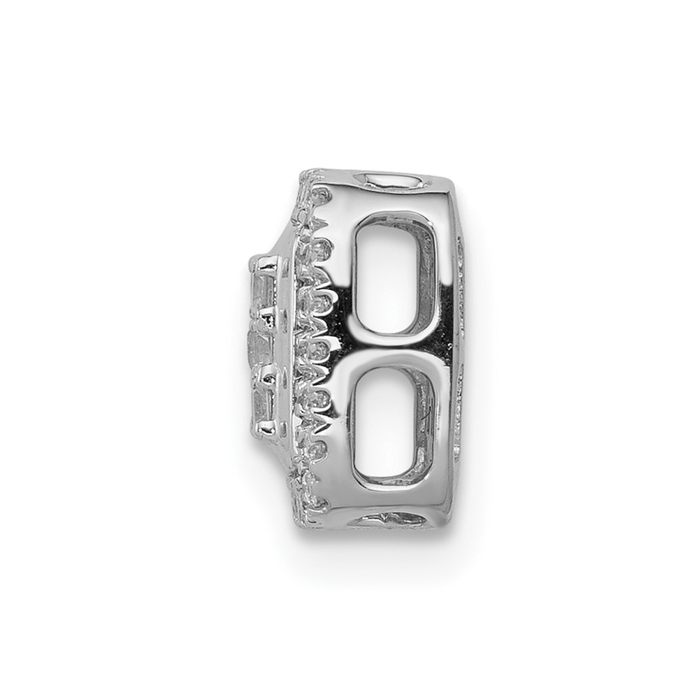 14k White Gold 1/4 carat Diamond Square Halo Cluster Chain Slide (PM4369-025-WA)
